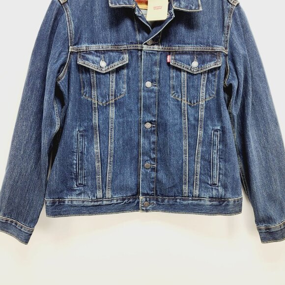 Levi's Men's Trucker Denim Jacket Size L blue New - Picture 4 of 10